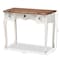 Baxton Studio Sophie White and Brown Finished Small 3-Drawer Wood Console Table 162-10255 - alternate 9